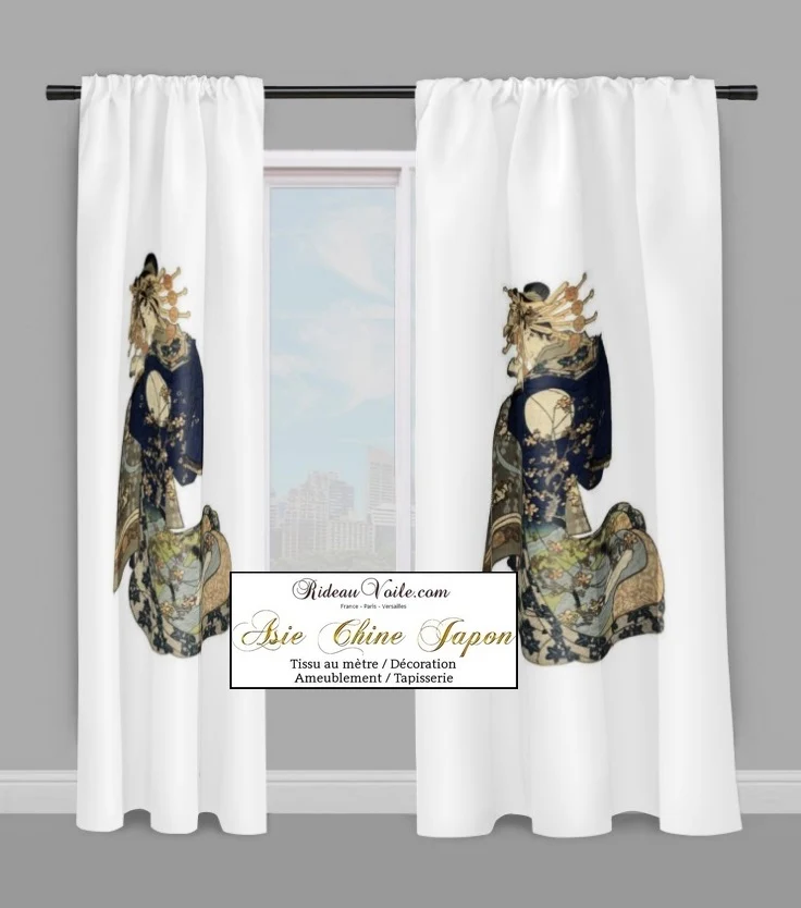 Tissu ameublement motif femme Japonaise Geisha rideau couette coussin Estampe L'ukiyo-e