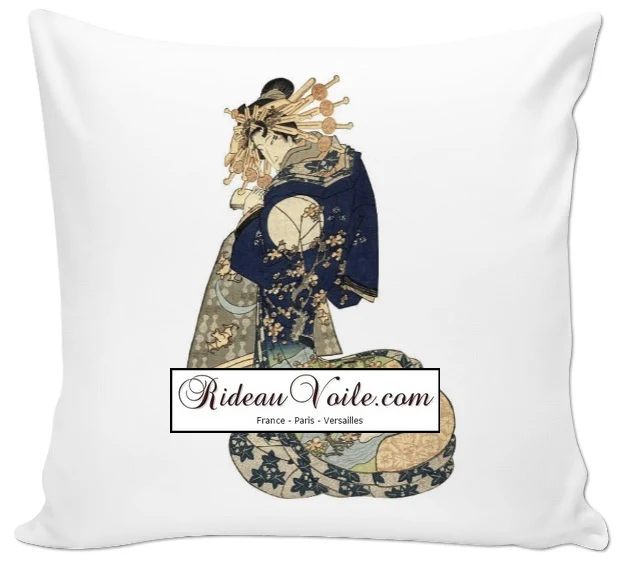 Tissu ameublement motif femme Japonaise Geisha rideau couette coussin Estampe L'ukiyo-e