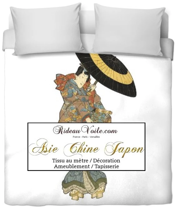 Tissu ameublement motif Chine Japon Asie rideau sur mesure imprimé ethnique