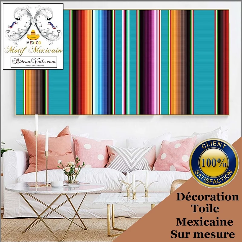 Mexican Aztec curtain tapestry upholstery tissu mexicain mètre rideau couette