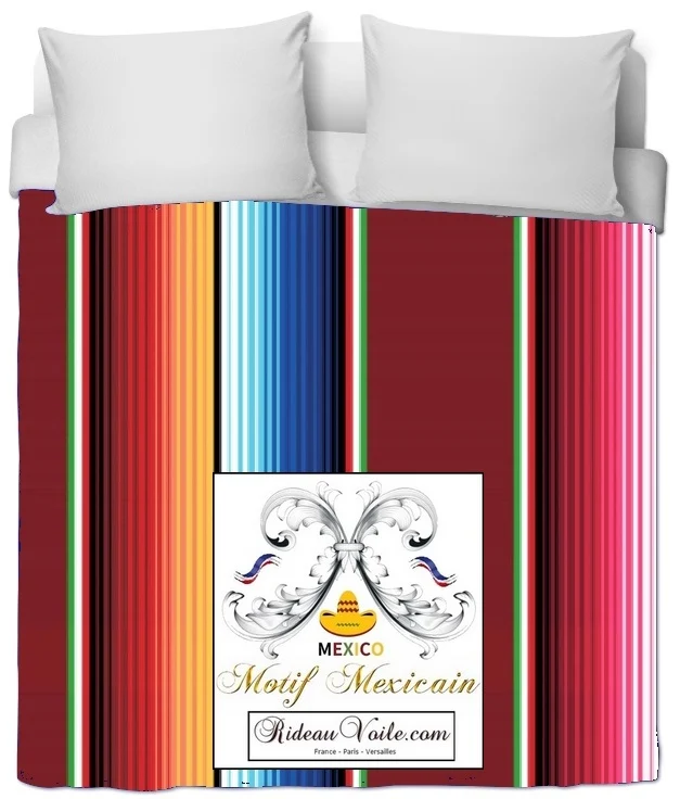 Boutique tissu ethnique ligne rayures imprimé Mexicain Texmex tapisserie rideau