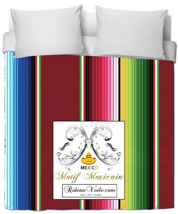 Boutique tissu ethnique ligne rayures imprimé Mexicain Texmex tapisserie rideau