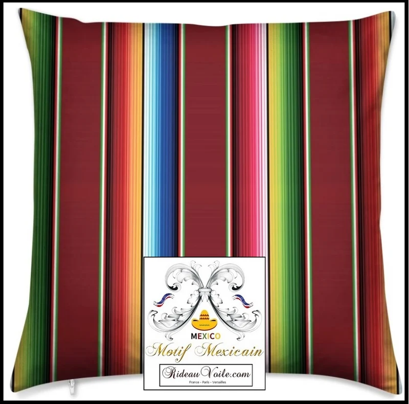 Boutique tissu ethnique ligne rayures imprimé Mexicain Texmex tapisserie rideau