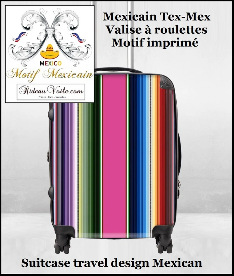 Rideau sur mesure voilage tissu imprimé motif rayures mexicain mètre déco intérieur