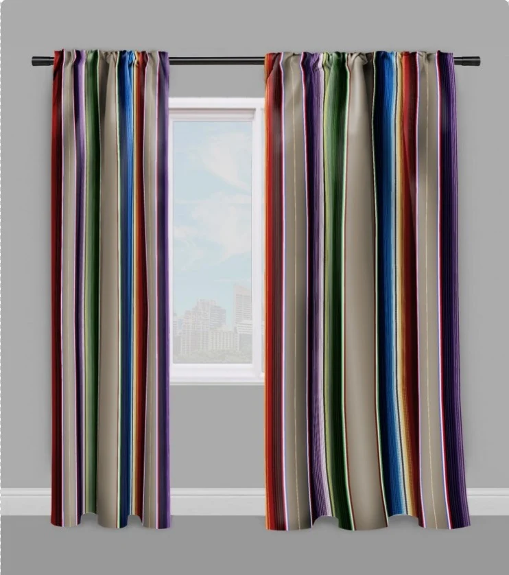 Tissu décoration ameublement tapisserie motif mexicain mètre rideau voilage