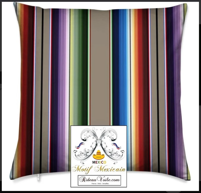 Tissu décoration ameublement tapisserie motif mexicain mètre rideau voilage