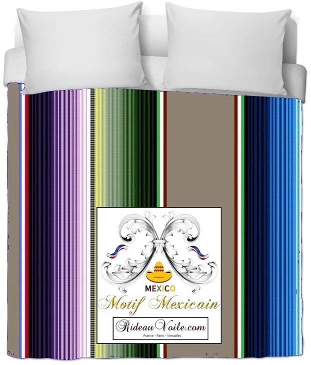 Tissu décoration ameublement tapisserie motif mexicain mètre rideau voilage