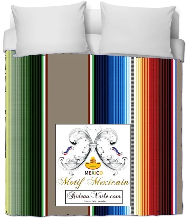 Tissu décoration ameublement tapisserie motif mexicain mètre rideau voilage