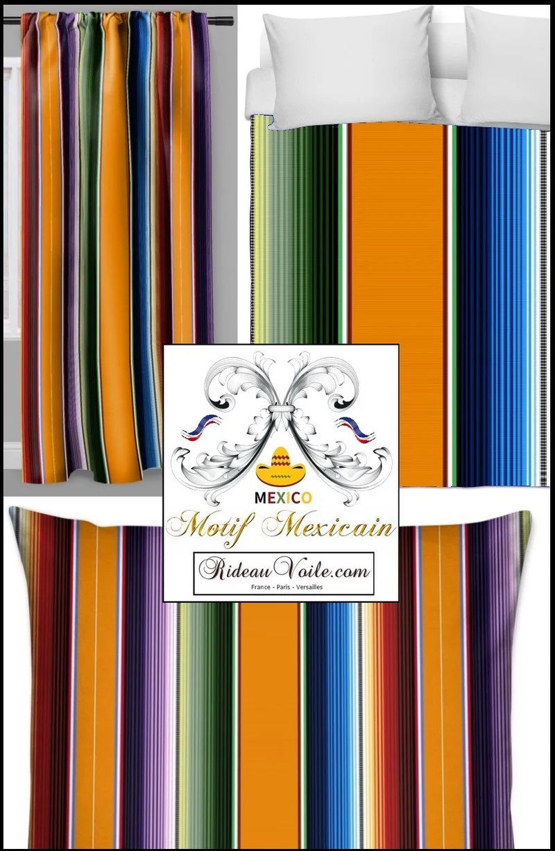 Tissu ameublement Mexicain mexican fabric home decor drapes curtains duvet cover