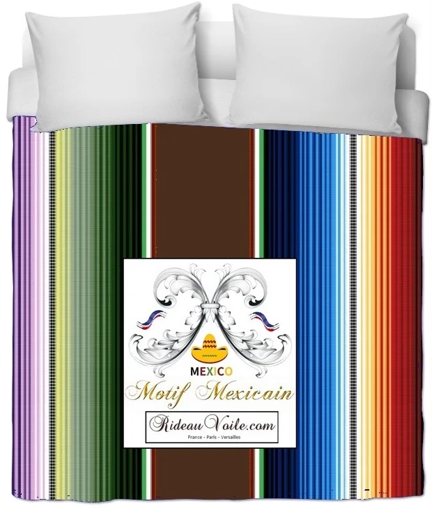 Style Mexicain rideau voilage tissu déco mexicaine ameublement tapisserie siège