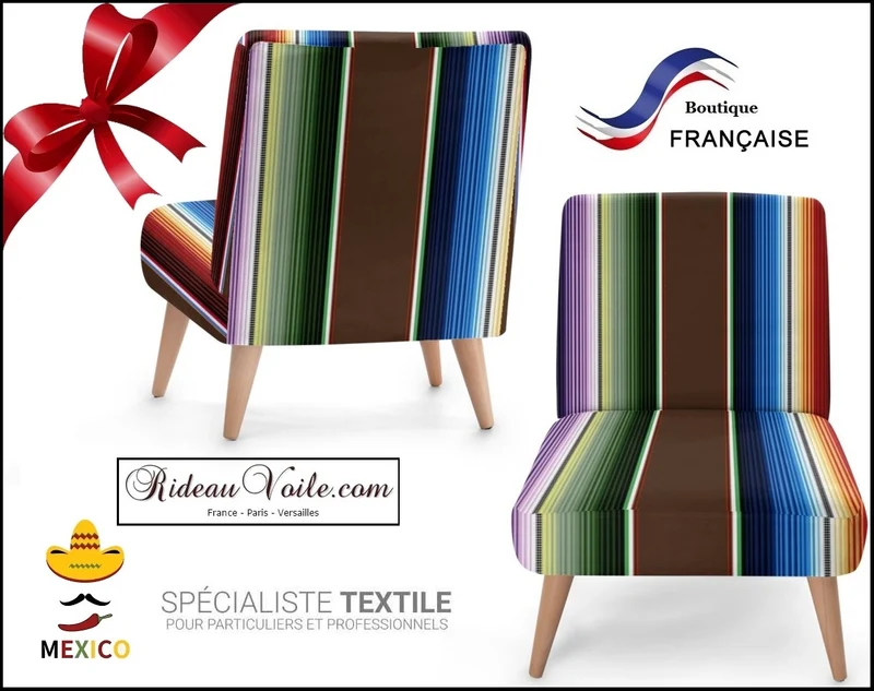 Style Mexicain rideau voilage tissu déco mexicaine ameublement tapisserie siège
