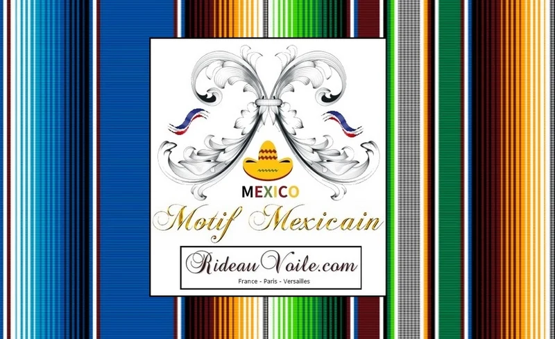 Décoration mexicaine motif Mexicain rideau voilage tissu ameublement tapisserie ignifugé