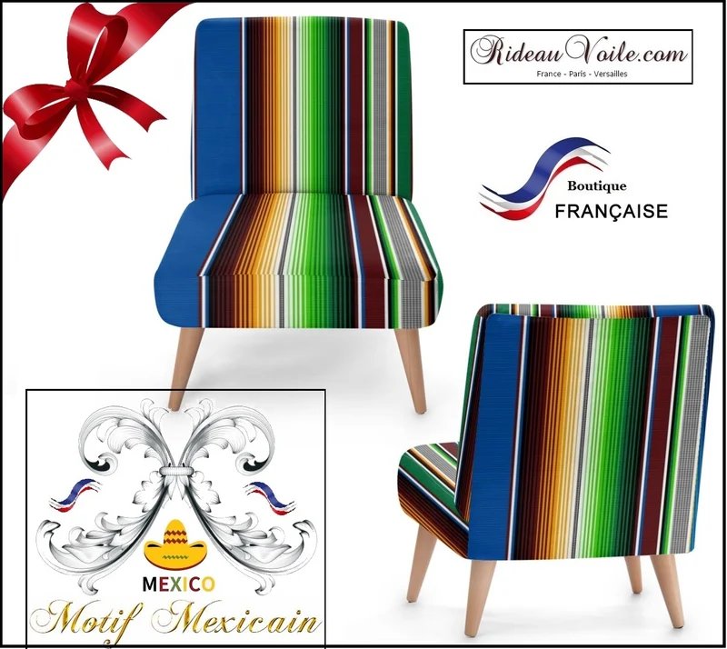 Décoration mexicaine motif Mexicain rideau voilage tissu ameublement tapisserie ignifugé