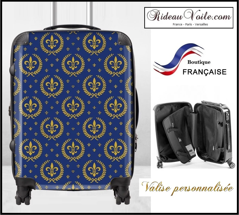 Grande valise à roulettes PERSONNALISABLE - Motif personnalisé - Design UNIQUE à personnaliser - Custom design your luggage