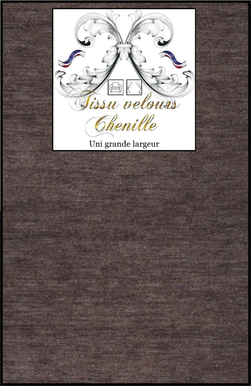 Tissu Velours chenille mètre ameublement rideau tapisserie grande largeur marron