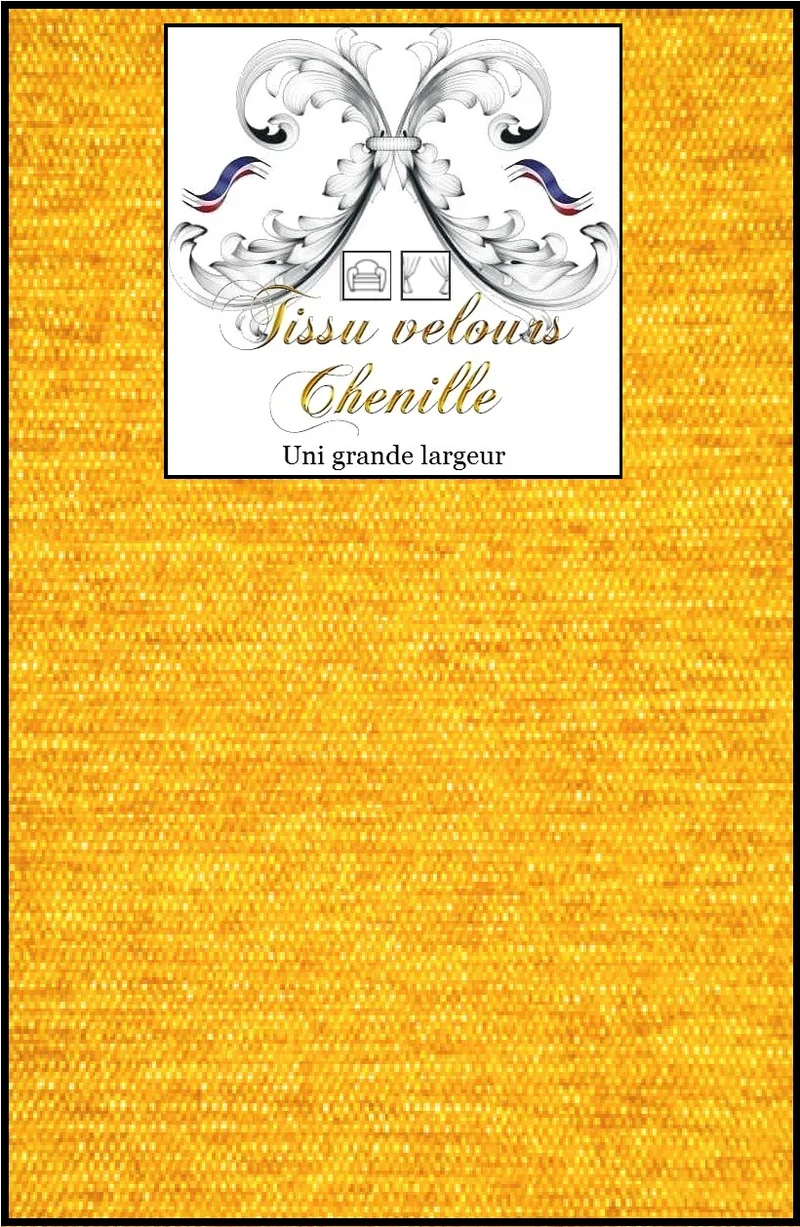 Velours chenille tissu mètre ameublement rideau tapisserie siège grande largeur jaune
