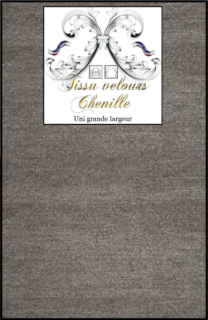 Velours brun chenille tissu mètre ameublement rideau tapisserie siège grande largeur