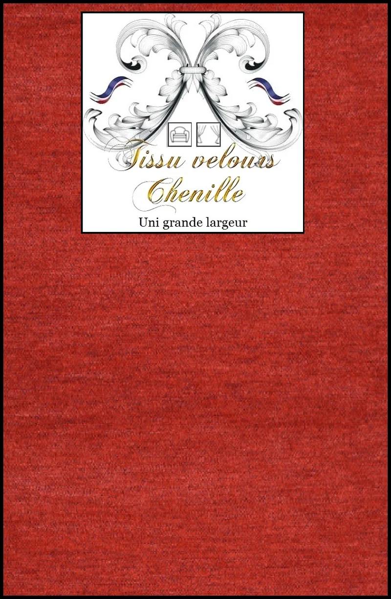 Ameublement Velours chenille tissu mètre rideau tapisserie grande largeur rouge