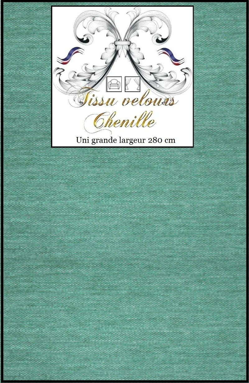 Velours AMEUBLEMENT vert tissu mètre rideau tapisserie siège grande largeur 280 cm