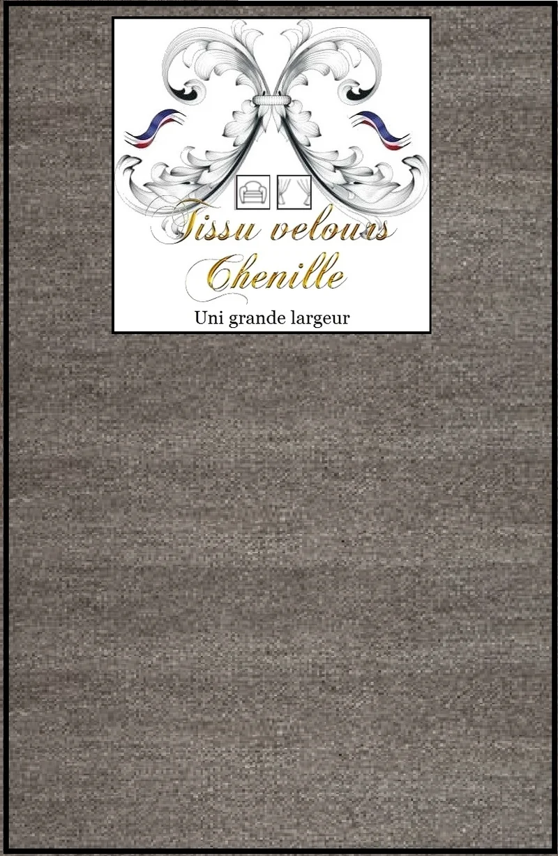Tissu velours brun foncé chenille mètre rideau tapisserie grande largeur 280 cm