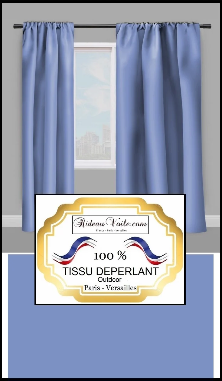 Tissu décoration bleu tapisserie déperlant au mètre water repellence fabric meter blue