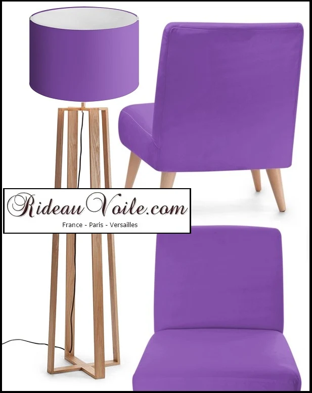 Tissu décoration violet tapisserie déperlant au mètre water repellence fabric meter purple