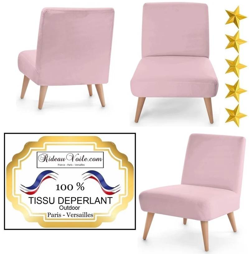 Tissu décoration tapisserie déperlant au mètre water repellence fabric meter rose pink