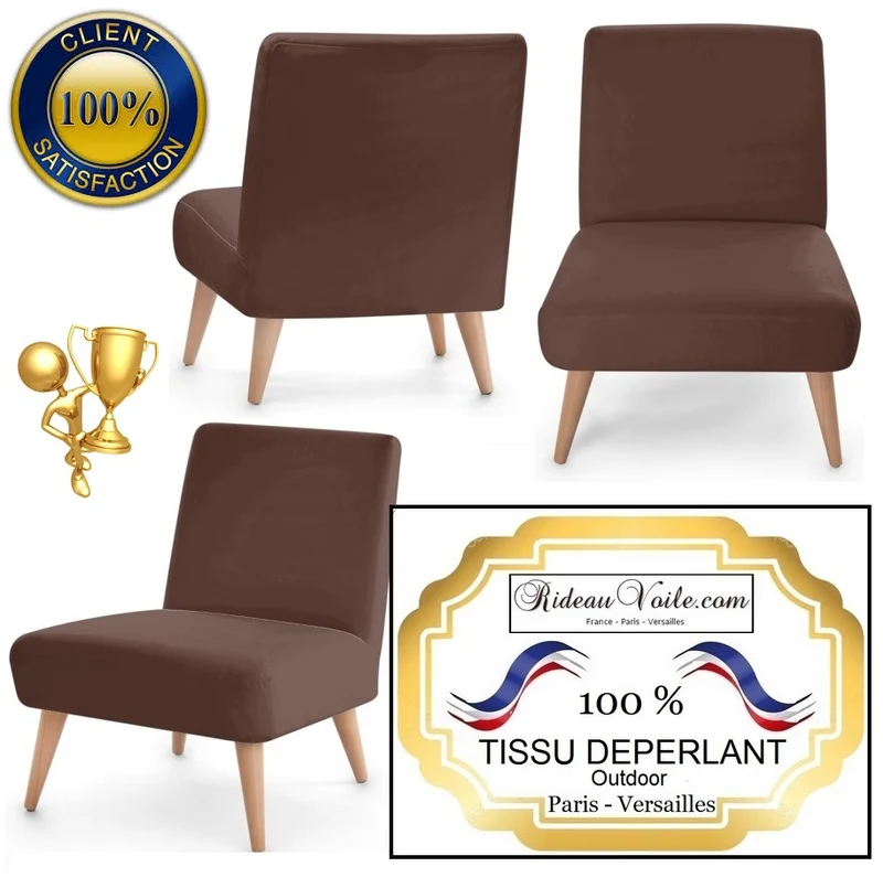 Tissu extérieur intérieur marron déperlant mètre Water repellent fabric meter indoor outdoor brown