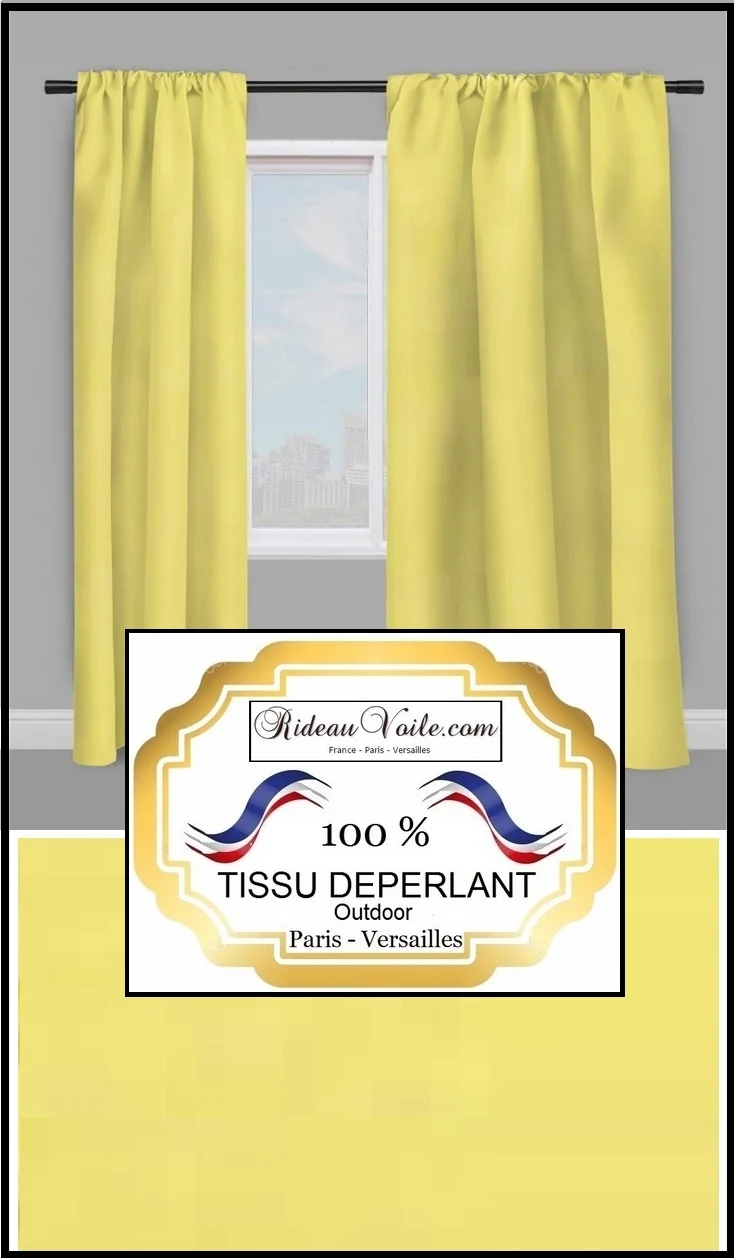 Tissu extérieur intérieur jaune déperlant mètre Water repellent fabric meter indoor outdoor yellow