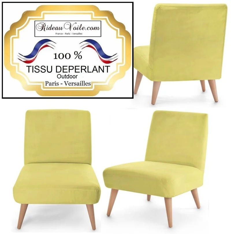 Tissu extérieur intérieur jaune déperlant mètre Water repellent fabric meter indoor outdoor yellow