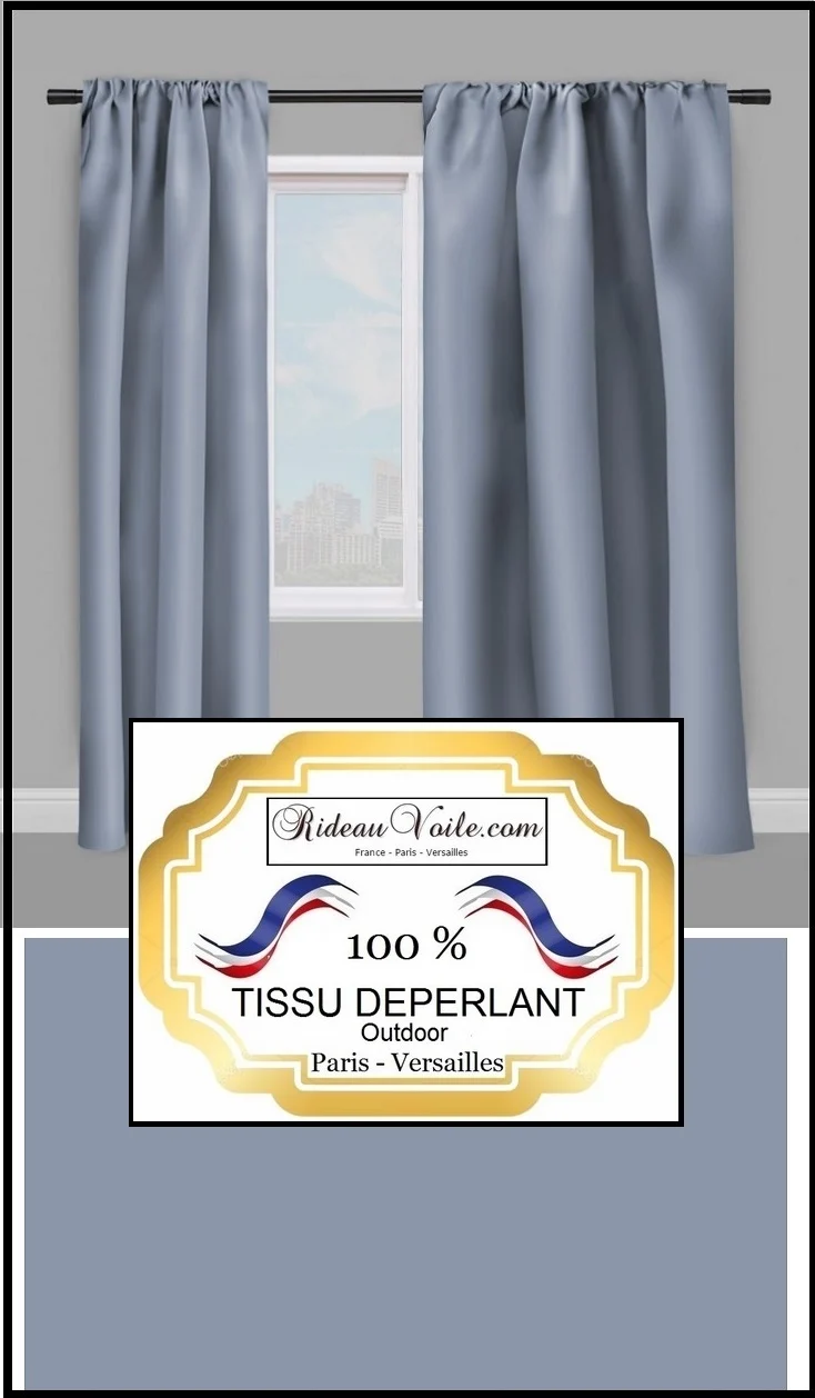 Tissu extérieur intérieur uni gris déperlant bleu mètre Water repellent fabric meter for indoor outdoor upholstery tapestry gray