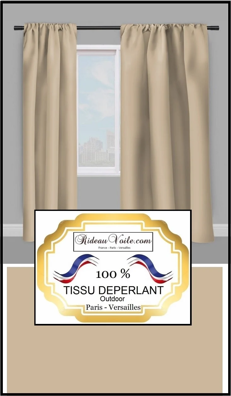 Tissu déperlant beige camel mètre extérieur intérieur outdoor fabrics upholstery tapestry