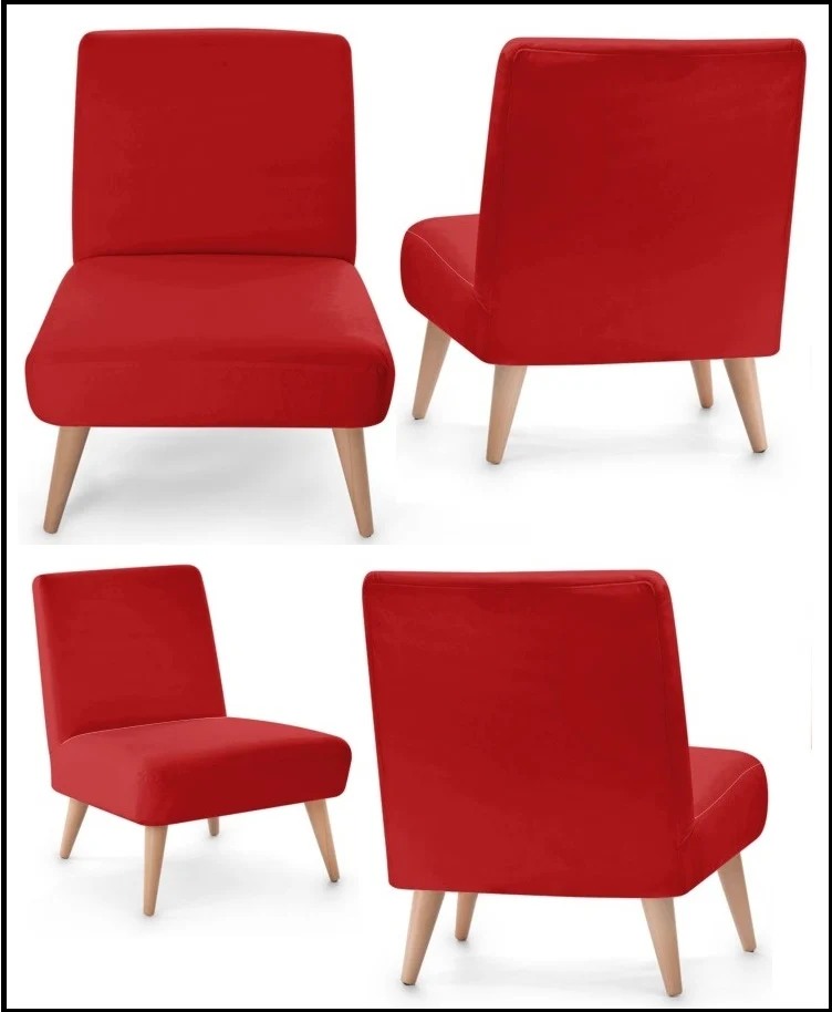 Tissu déperlant rouge vif mètre décoration extérieur intérieur outdoor fabrics upholstery tapestry
