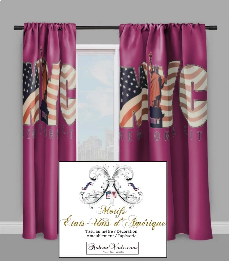 Tissu mètre motif USA Drapeau Américain Rayures Étoiles rideaux couette sur mesure voilage