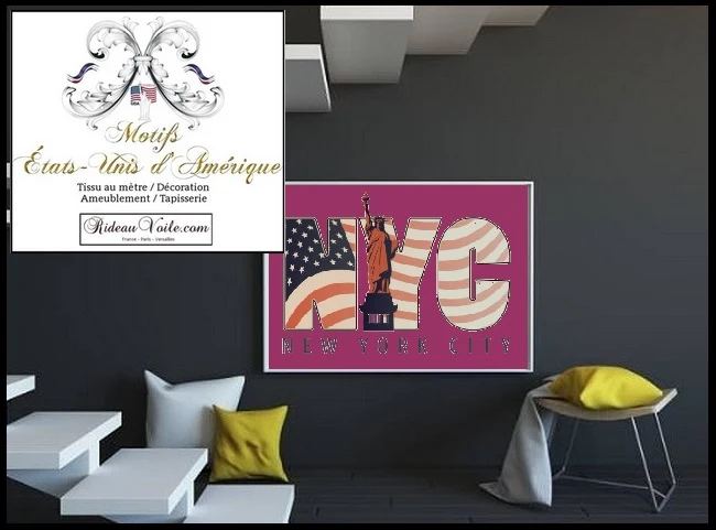 Tissu mètre motif USA Drapeau Américain Rayures Étoiles rideaux couette sur mesure voilage