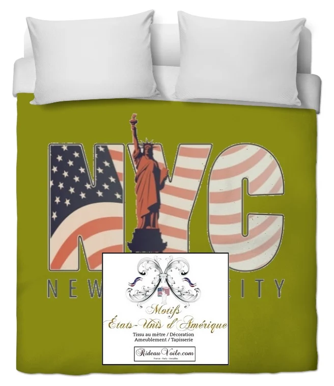 Tissu mètre motif USA Etats-unis d'Amérique Drapeau Américain Rayures Étoiles rideaux couette