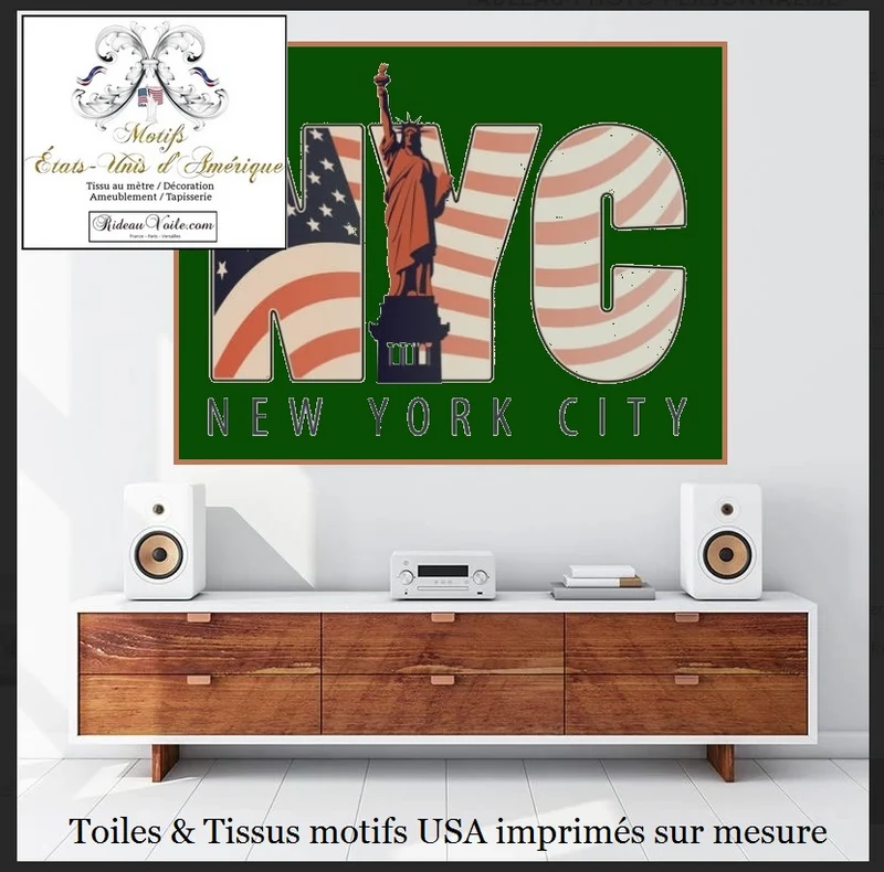 Tissu mètre motif USA Etats-unis d'Amérique Drapeau National Drapeau Américain Rayure Étoile rideau couette