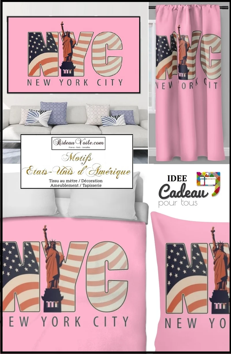 Tissu au mètre rideaux coussins nappes housse de couette imprimé "USA" tapisserie tableau fabrics meter