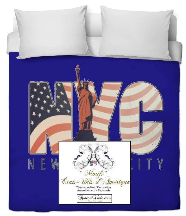 Motif tissu bleu marine USA rideau couette voilage Fabrics blue pattern drapes duvet cover