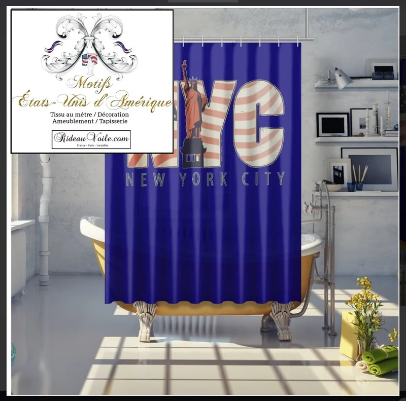 Motif tissu bleu marine USA rideau couette voilage Fabrics blue pattern drapes duvet cover