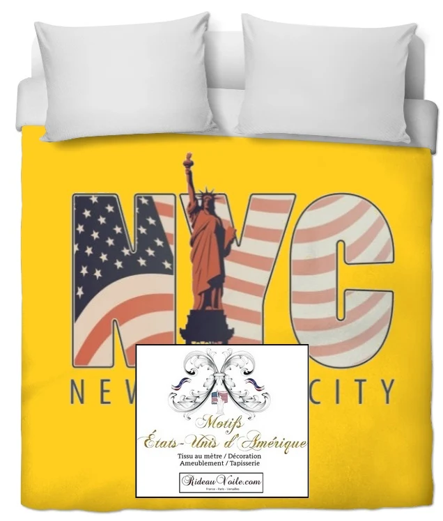 Motif rideau housse couette voilage tissu jaune USA Fabrics pattern drapes duvet cover