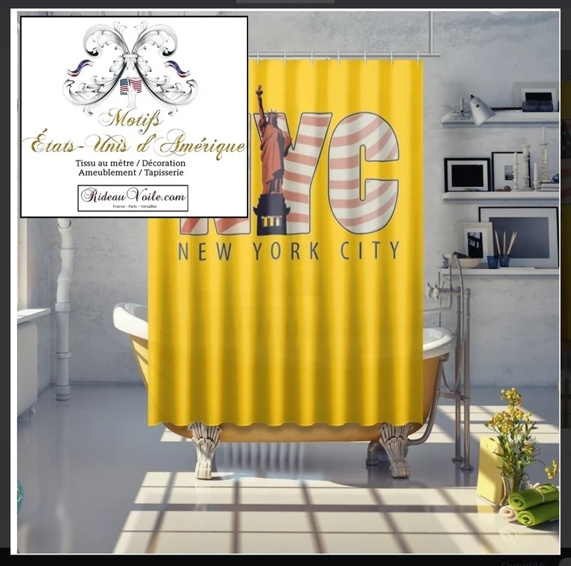 Motif rideau housse couette voilage tissu jaune USA Fabrics pattern drapes duvet cover
