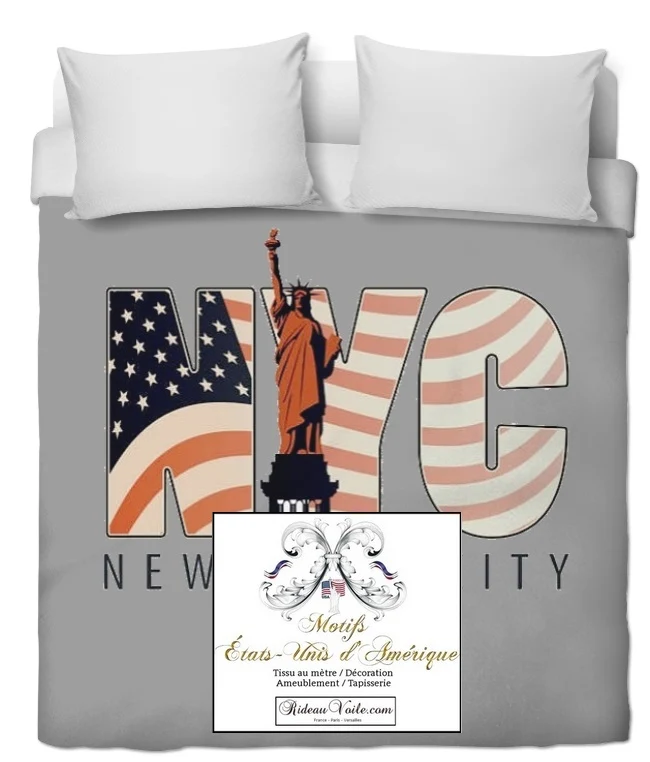 Motif rideau housse couette voilage tissu USA New York City Fabrics pattern drapes duvet cover