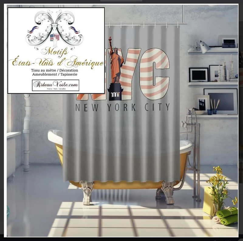 Motif rideau housse couette voilage tissu USA New York City Fabrics pattern drapes duvet cover