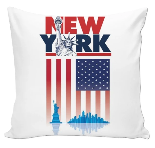 Tissu ameublement tapisserie mètre motif imprimé USA Statue Liberté voyage New York City