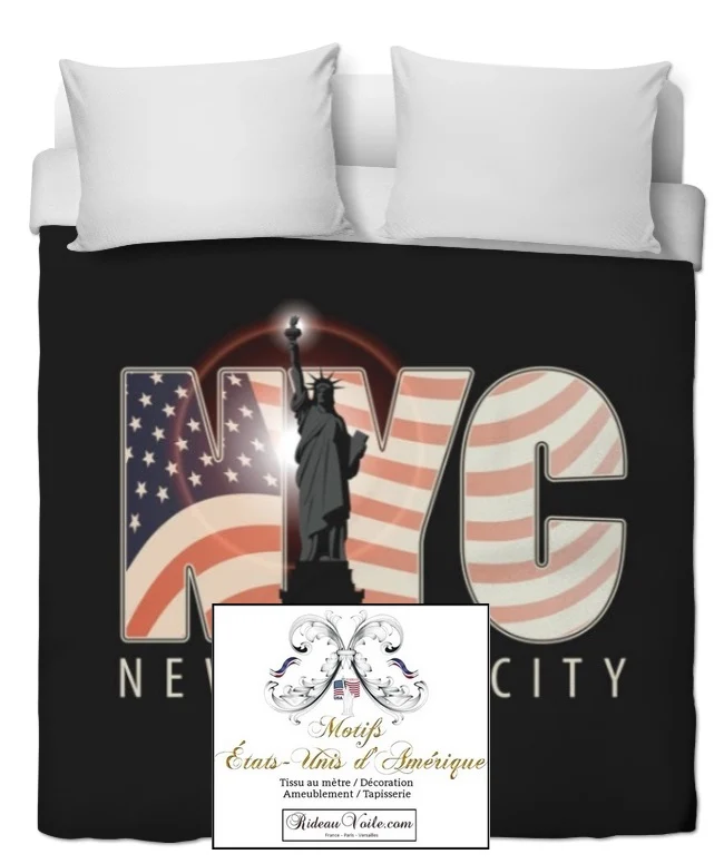 Tissu motif drapeau imprimé USA NYC motif rideaux couette décoration New York City