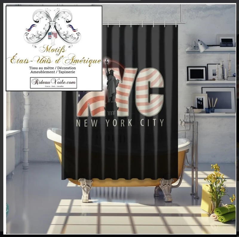 Tissu motif drapeau imprimé USA NYC motif rideaux couette décoration New York City
