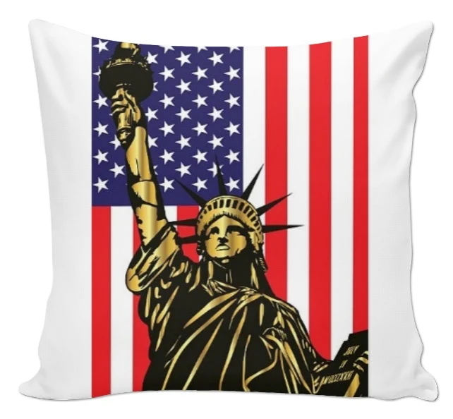 Tissu motif drapeau imprimé Statue Liberté USA motif rideaux couette voilage ignifugé occultant