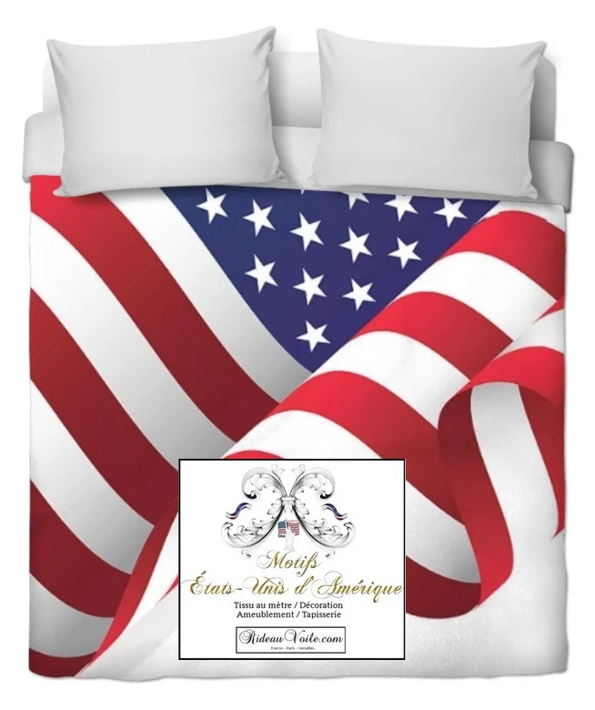 Tissu motif drapeau imprimé World USA motif rideaux couette voilage ignifugé occultant
