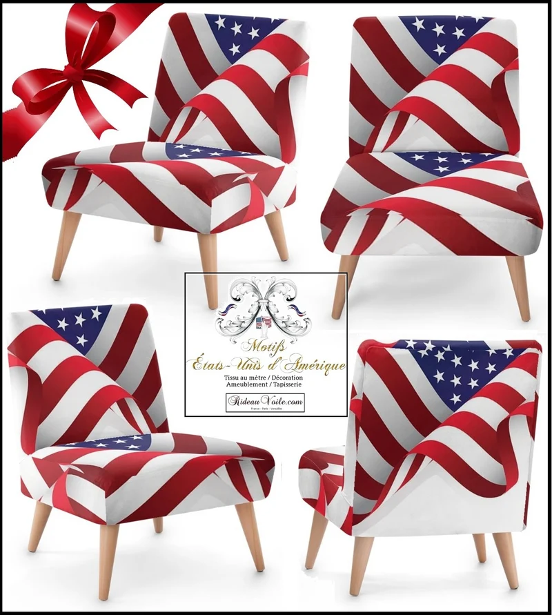 Tissu motif drapeau imprimé World USA motif rideaux couette voilage ignifugé occultant